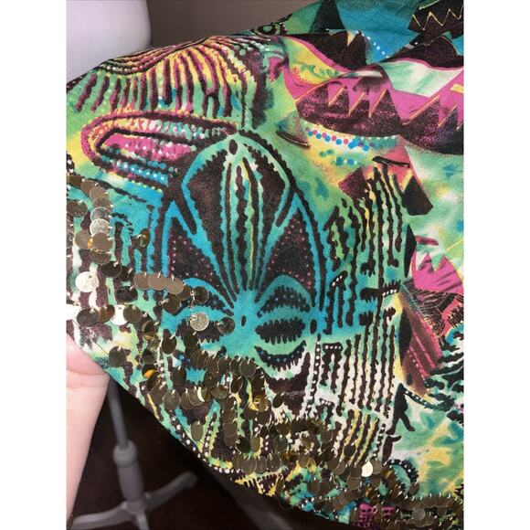 WD NY Multi-color Pleated 100% Linen Skirt Women’s Sz 8 Boho Festival - Picture 4 of 12